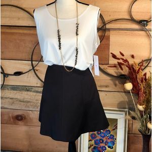 J. Crew Black Fluted Skirt in Double Crepe